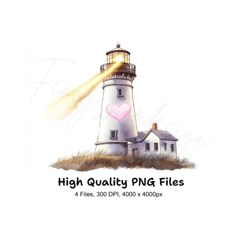 Lighthouse Heart Clipart Bundle