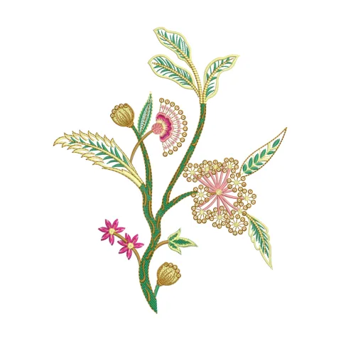 Flower Branch Embroidery Design