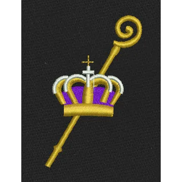Crown Crozier Gold Embroidery Design