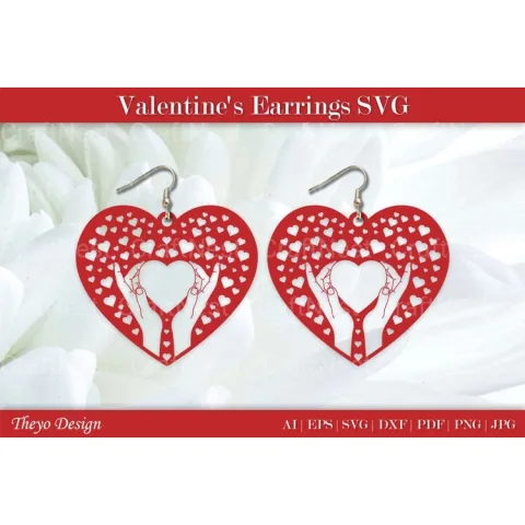 Valentine Earrings SVG Bundle