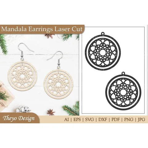 Earrings Mandala SVG Bundle