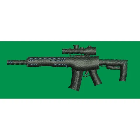 Scoped Tactical Rifle Embroidery Design