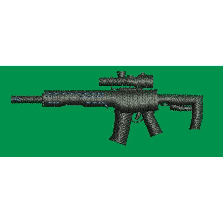 Scoped Tactical Rifle Embroidery Design