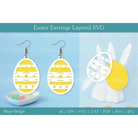 Easter Egg Earring SVG Bundle