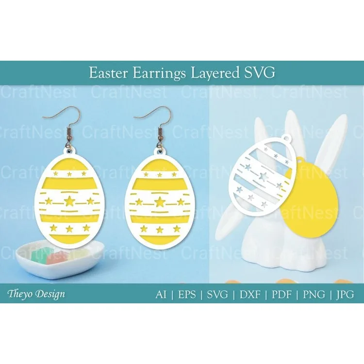 Easter Egg Earring SVG Bundle