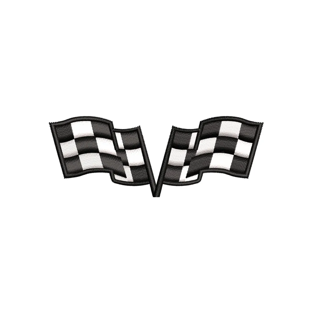 Flags Race Embroidery Design