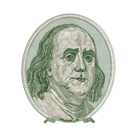 Benjamin Franklin Embroidery Design