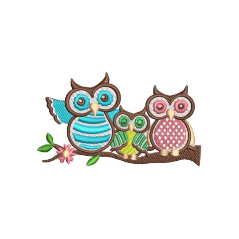 Owls Embroidery Design