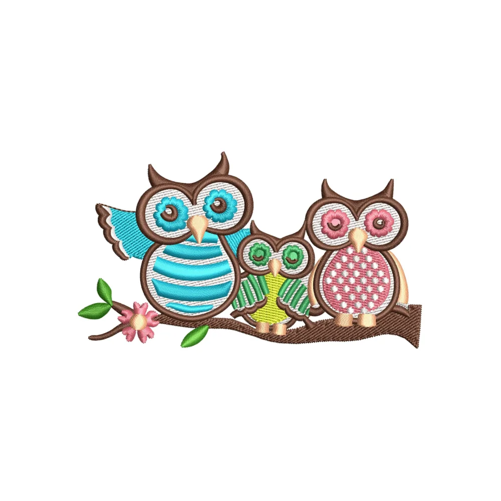 Owls Embroidery Design