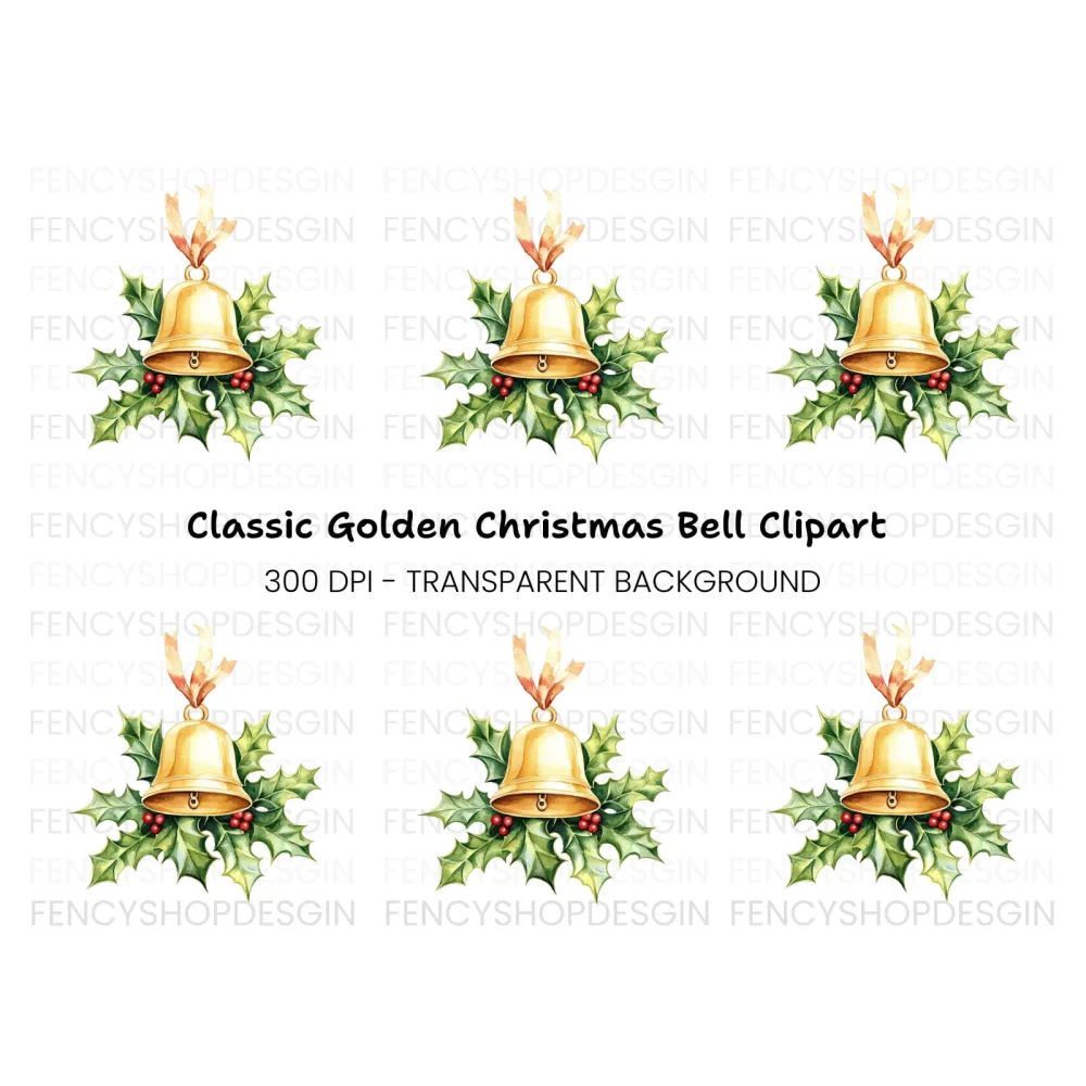Christmas Bell Clipart Bundle
