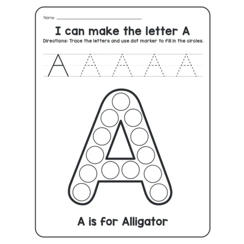 A-Z Animals Dot Marker Worksheets