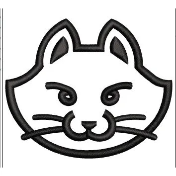 Cat Face Embroidery Design