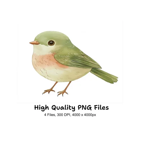 Green Birds Clipart Bundle