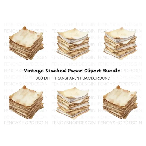 Vintage Stacks Clipart Bundle