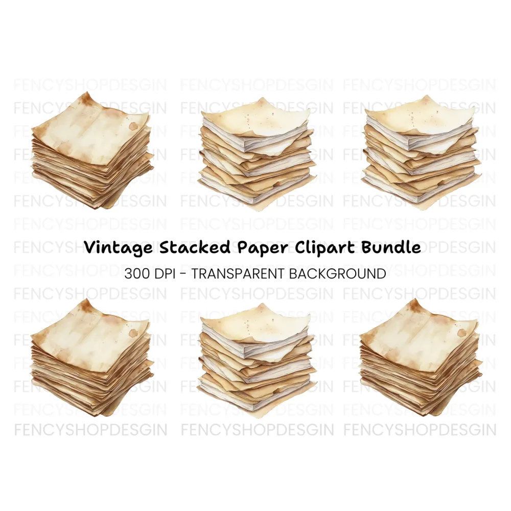 Vintage Stacks Clipart Bundle