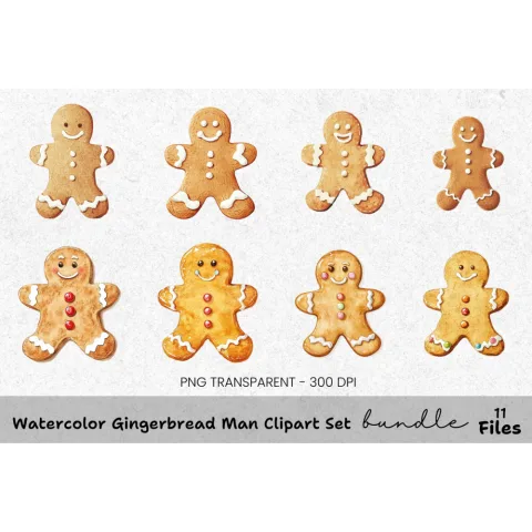 Gingerbread Man Clipart Bundle