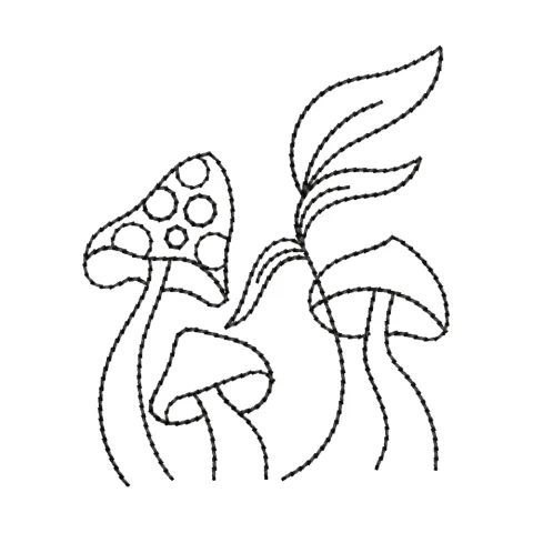Mushroom Embroidery Design