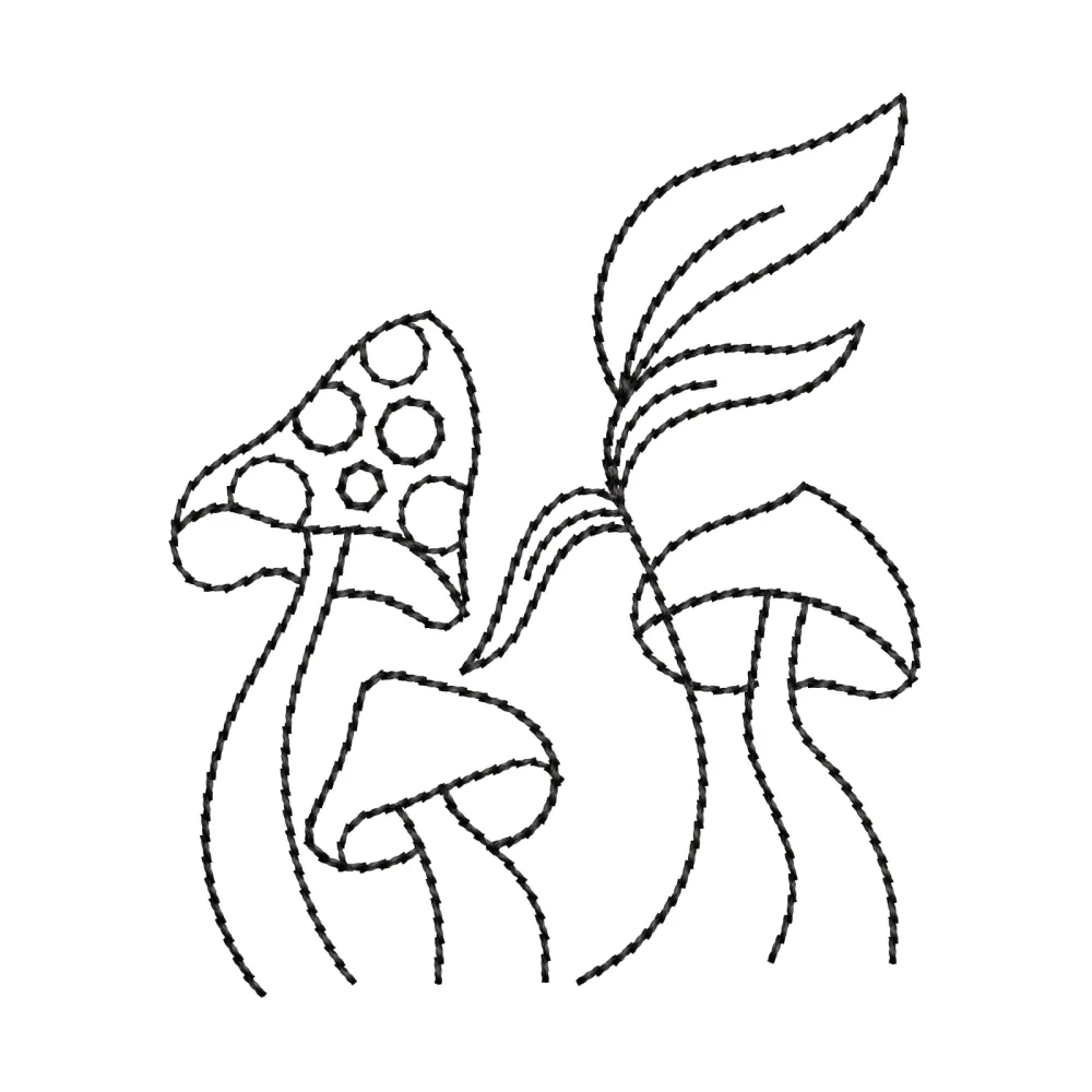 Mushroom Embroidery Design