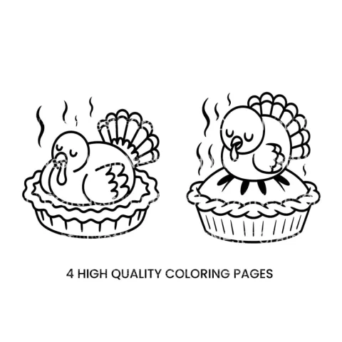Thanksgiving Turkey Pie Coloring Books