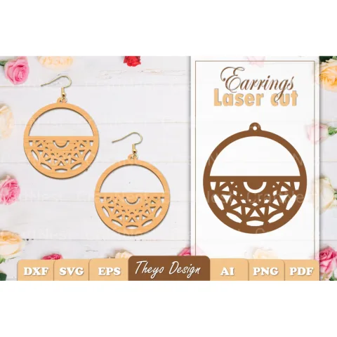 Earrings Mandala SVG Bundle SVG