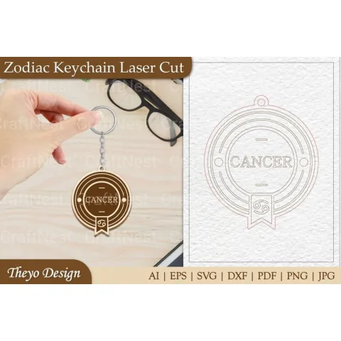 Zodiac Keychain SVG Bundle Collection