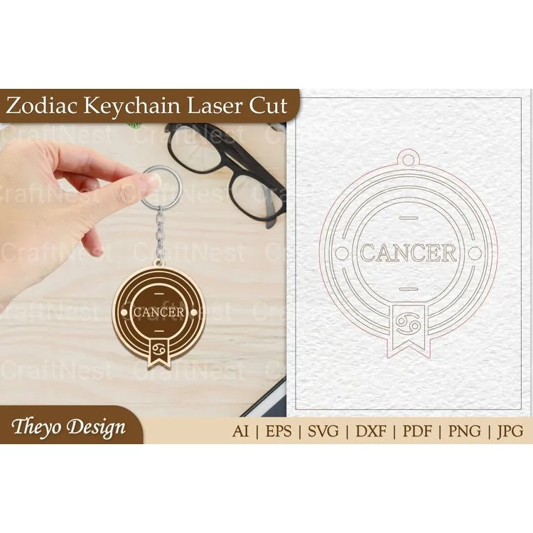 Zodiac Keychain SVG Bundle Collection