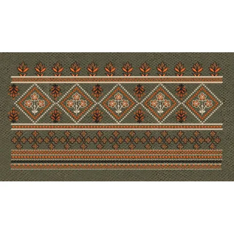 Floral Jacquard Woven Golden & Gray Embroidery Design