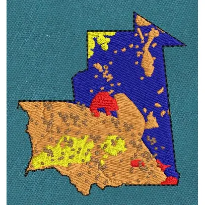 Geological Map Regional Terrain Outline Embroidery Design