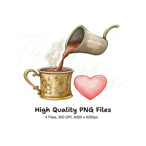 Hot Chocolate Love Clipart Bundle
