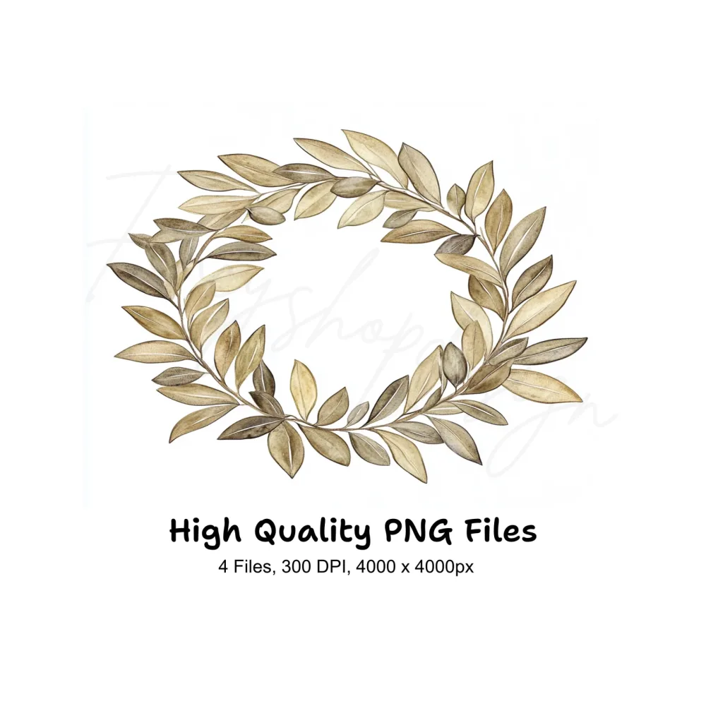 Olive Wreaths Clipart Bundle