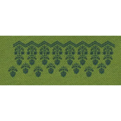 Floral Endless Border Green Flower Embroidery Design