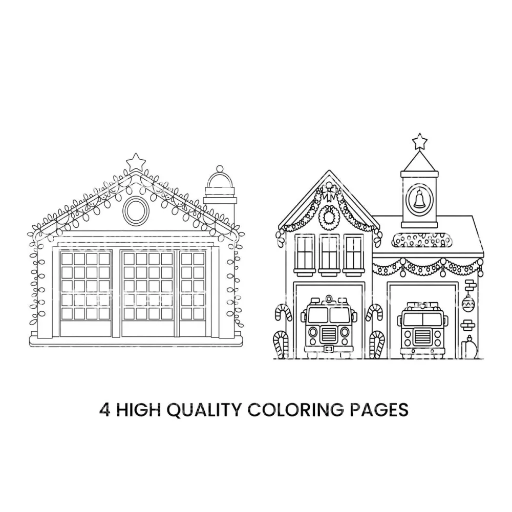 Christmas Fire Station Coloring Books