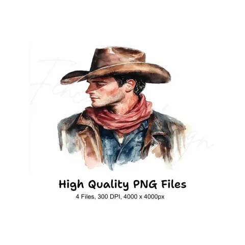 Stylish Cowboy Fashion Clipart Bundle