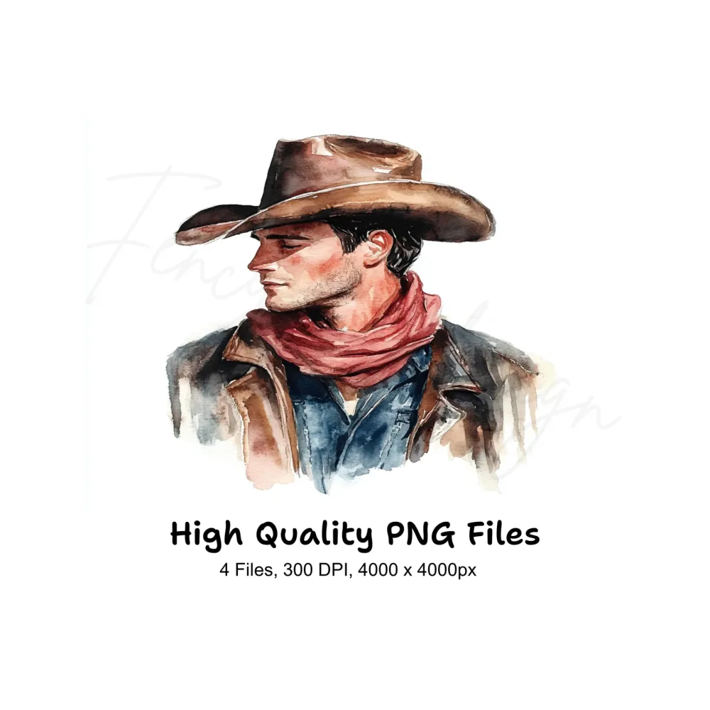 Stylish Cowboy Fashion Clipart Bundle