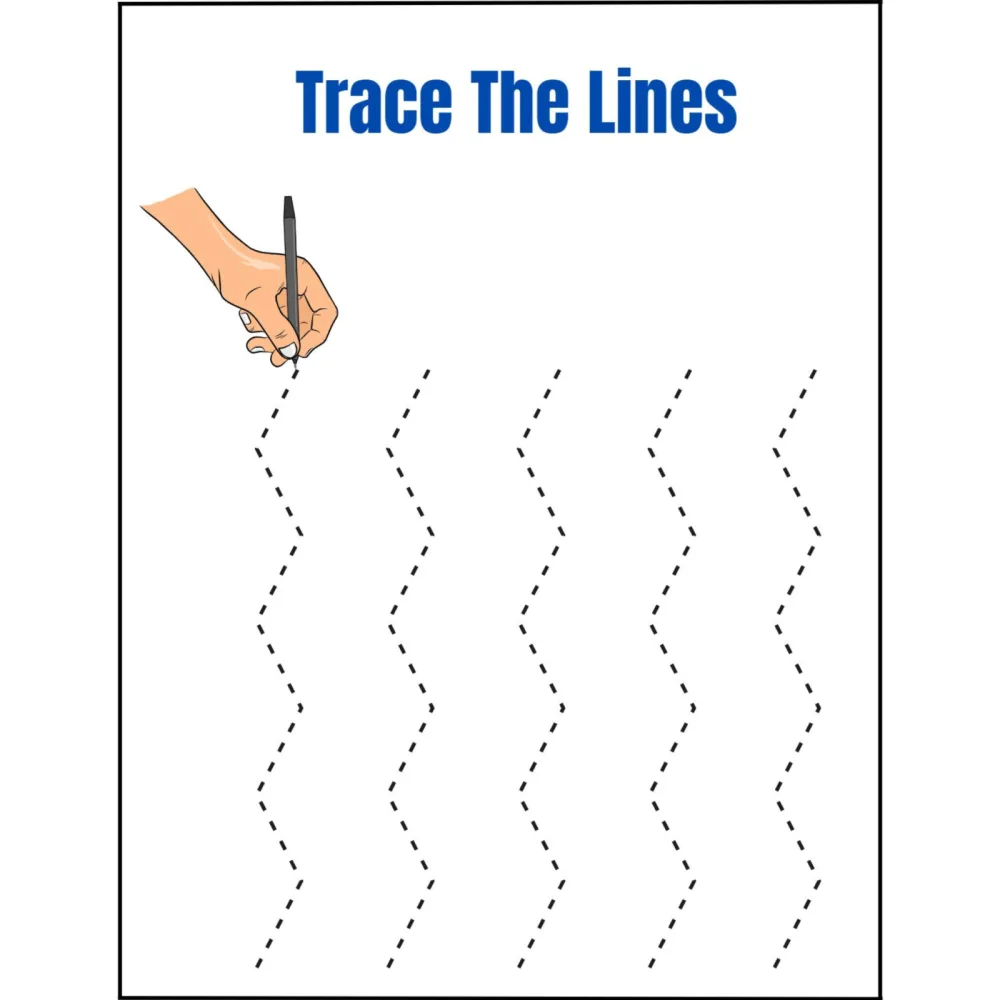 Trace the Lines Straight Line Practice