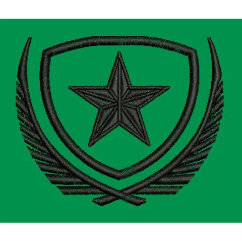 Star Shield Crest Embroidery Design