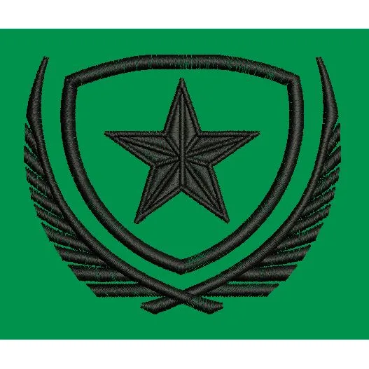 Star Shield Crest Embroidery Design
