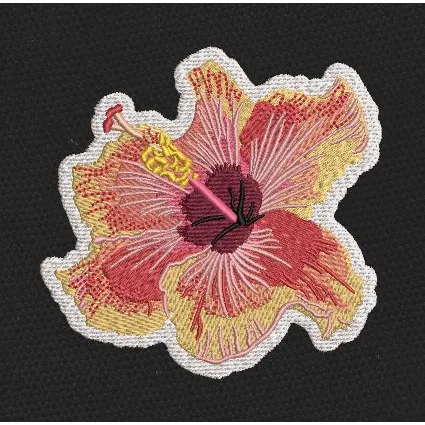 Hibiscus Radiance Embroidery Design