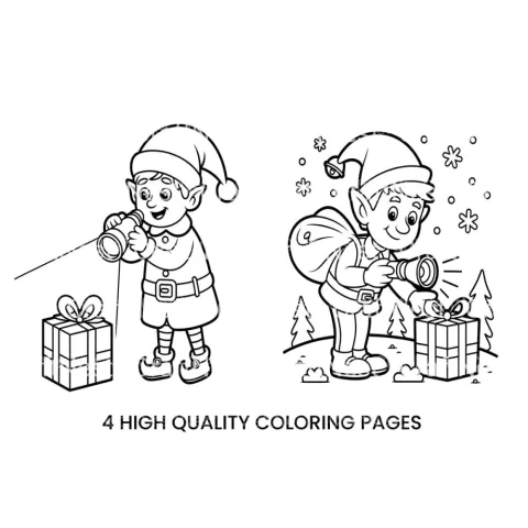 Christmas Elffor Kids Coloring Books