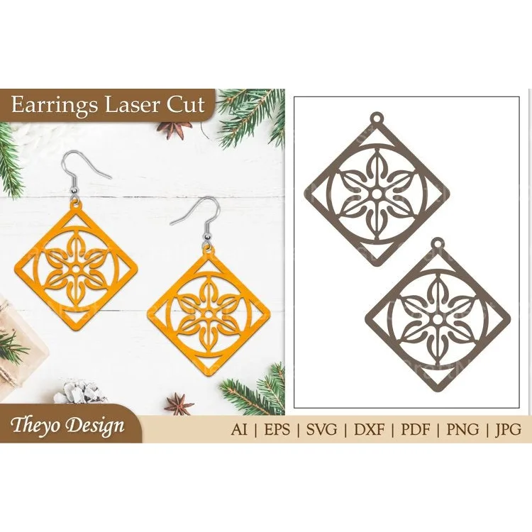 Earrings Lasercut Mandala SVG Bundle