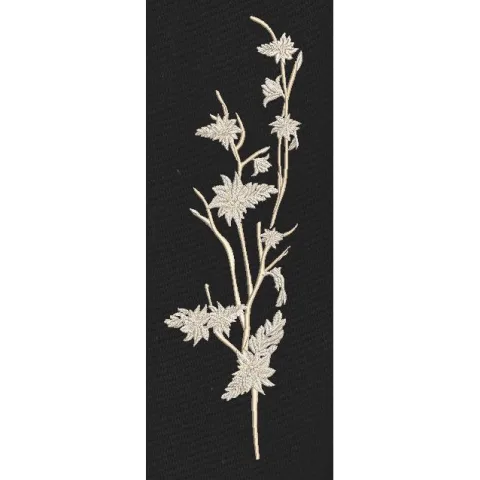 Floral Branch Beige & Black Embroidery Design