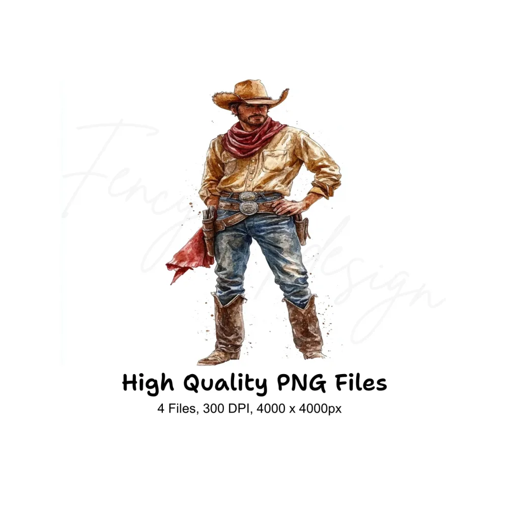 Rugged Western Cowboy Clipart Bundle