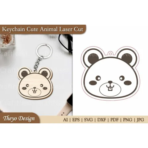Cute Animal Keychain SVG Bundle