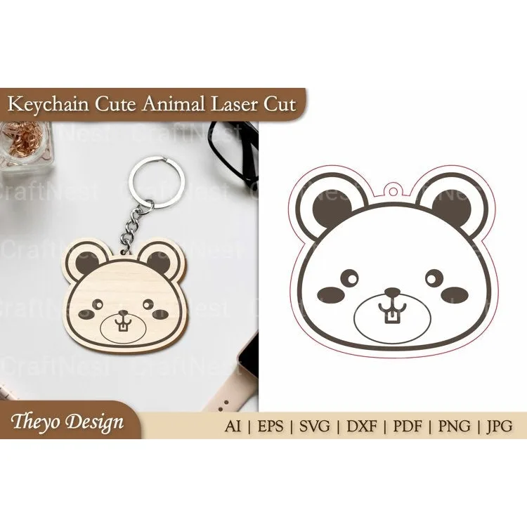 Cute Animal Keychain SVG Bundle