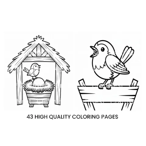 Christmas Bunny Nativity Coloring Books