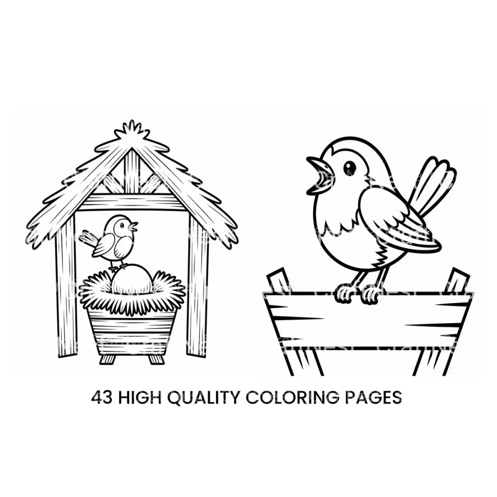 Christmas Bunny Nativity Coloring Books