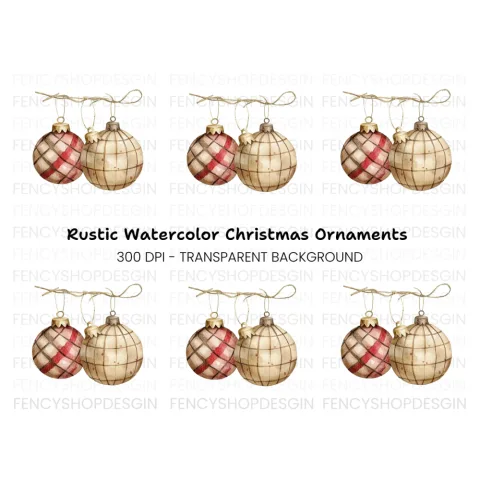Christmas Ornaments Clipart Bundle