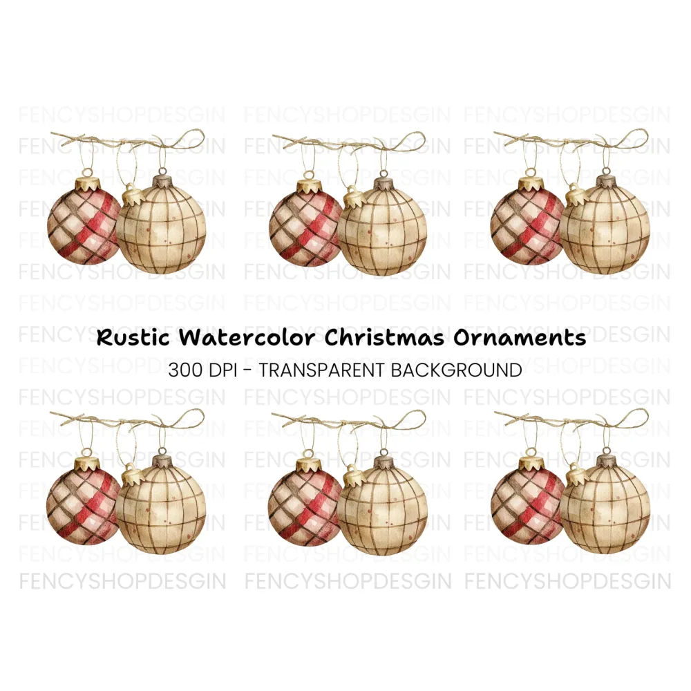 Christmas Ornaments Clipart Bundle