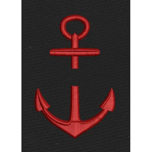 Anchor Split Red Embroidery Design