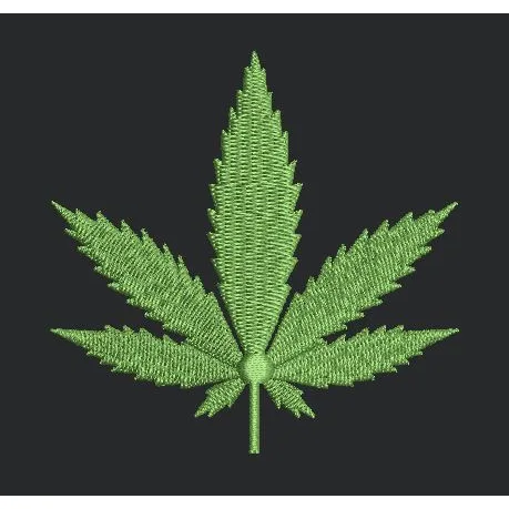 Emerald Serrated Leaf Embroidery Design